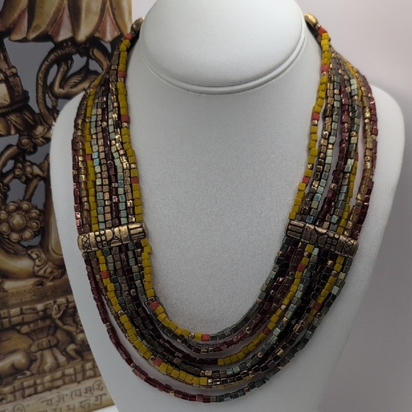 Chico's Yellow and Red Multi-Strand Necklace - Picture 3 of 6
